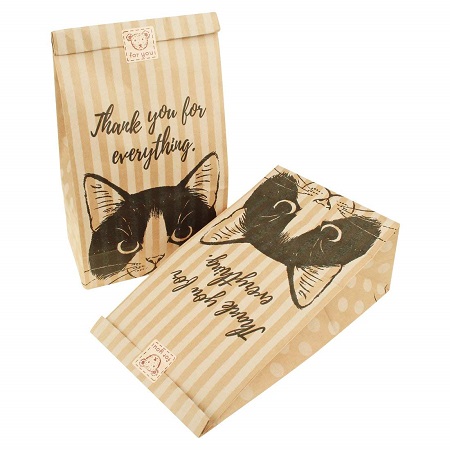 100 件可愛小貓牛皮紙袋_包裝，適用于餅干、糖果、蛋糕、巧克力、零食包裝適合烘焙派對禮品贈送貼紙（黑色） A-100PCS-SMALL_ 亞馬遜中國_ 廚具-海外購 美亞直郵 - 2.jpg